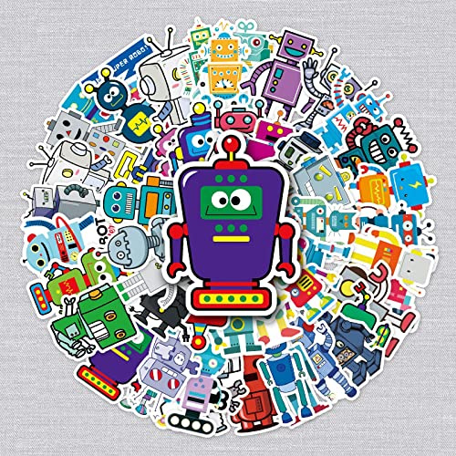 LYunMu 50 Pcs Robots Stickers for Kids Teens Adults Boys Girls Gift,Stickers Pack for Laptop,Skateboard,Luggage,Car,Bike, Cup,Computer,Water Bottle Decor,Robots Vinyl Waterproof Sticker Decals