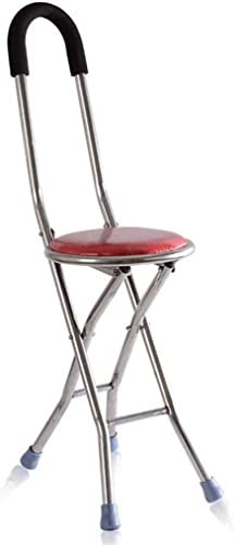 Tabouret de béquille Pliant Siège de Canne de Marche réglable Aide aux Personnes handicapées Canne de siège Pliant Siège de Chaise de bâton de Marche léger Canne de Soins pour Personnes âgées Bâton 2