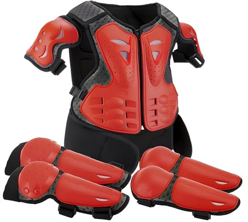 Equipaggiamento protettivo for motociclette for bambini Attrezzatura da equitazione regolabile for bici da cross con ginocchiere e gomitiere for armature Tuta protettiva for colonna vertebrale ATV for