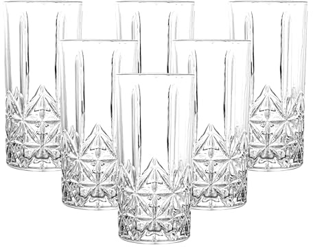 simpa Vintage Style Highball Glasses 350ml Set of 6