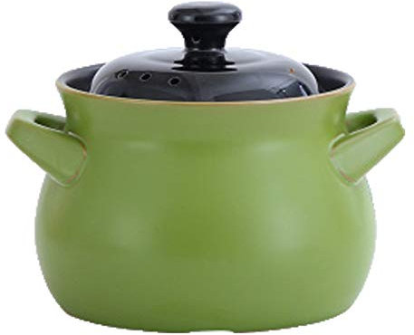 Olla de cocina Olla de cerámica para estofado Cazuela de cerámica redonda con tapa Olla de barro de gran capacidad 5L Adecuada para cocina de inducción Se puede usar para cocinar sopa y verduras Olla