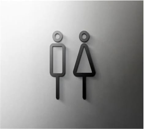 Cartel Aseos Placa de señal de inodoro de Color negro, etiqueta adhesiva acrílica 3D for puerta de sala de lavado, soporte for Wc, tablero de señalización, arte, decoración del hogar for Hotel Cartel