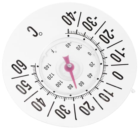 Fensterthermometer Hochpräzise, mit Saugnapf, für Babyzimmer | Tragbar, Kleine Saugnapf Befestigung, Weiß, Pvc und Pc, für Zuhause und Fenster