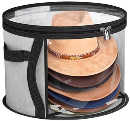 Bvizyelck Hut Aufbewahrungsbox Mit Deckel Hutschachtel Rund Tragbarer Hutkoffer Mit Tragegriff Faltbare Hutboxen Kuscheltier Aufbewahrungsbox Hut Organizer Box Reise Hutbox Für Männer & Frauen