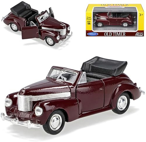 Welly Opel Kapitän Cabriolet Offen Rot Braun 1. Generation 1938-1940 ca 1/43 1/36-1/46 Modell Auto mit individiuellem Wunschkennzeichen