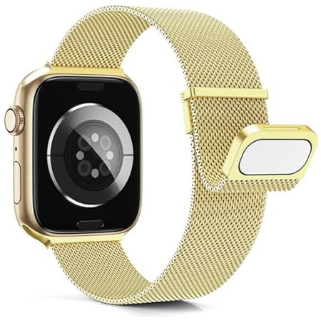 YDxingY Uhrenarmbänder Kompatibel mit Samsung Galaxy Watch 7/6/5/4/FE 44mm 40mm,20mm Mesh Armbänder, Edelstahl Magnetisch Armband,Ersatzarmband für Galaxy Watch 5 Pro 45mm/6 Classic 47mm 43mm,Gold