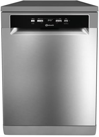 Bauknecht BKSV2 FAN freistehender Geschirrspüler /60 cm/ActiveDry – automatisches Türöffnungssystem/MultiZone – separates Ober- oder Unterkorbspülen/Startzeitvorwahl/Vollwasserschutz/Edelstahl