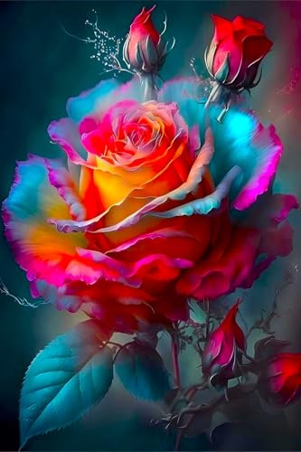Picmondoo Diamond Painting - 40 x 60 cm - Delicate Rose Petal