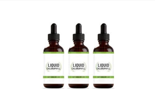 Chlorophylle liquide, 2 fl oz, pour le soutien de l'énergie et de la digestion, avec saveur de menthe pour femmes et hommes,3PCS
