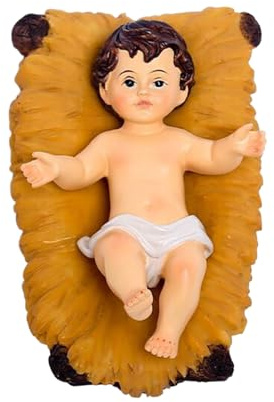 Julkrubba scen – biblisk krubba diorama med helig familjefigurset, andlig helgvisning | Betlehem födelsedekor med religiöst Creche arrangemang för säsongskristet D