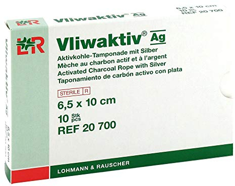 VLIWAKTIV AG Aktivkohle Tampon.m.Silber 6,5x10 cm 10 St