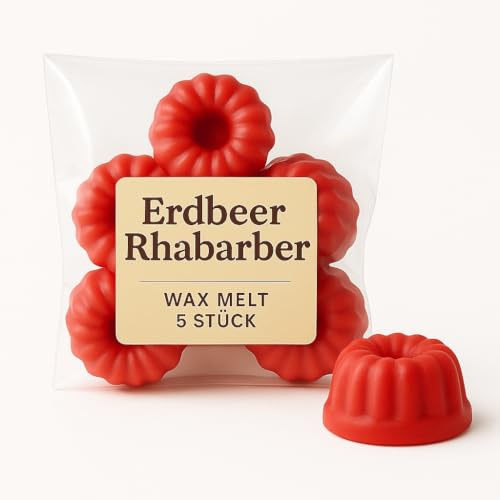 Duftwachs Erdbeer & Rhabarber | 5er Set - Duftkerzen | Duftmelt