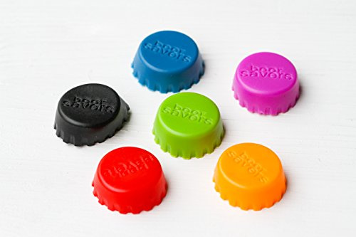 Redchocol8(R) Set of 6 Reusable Silicone Beer Wine Saver Bottle Cap Assorted Colour