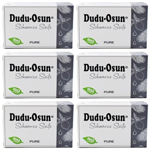 Dudu-Osun Pure (parfümfrei) - Schwarze Seife aus Afrika (6 x 150 g)