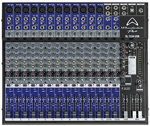 Wharfedale Pro SL1224USB Mixer mit 12 Mikrofon/USB/EFX Eingängen