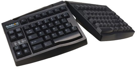 Goldtouch USB and PS2 German Layout Keyboard - Black