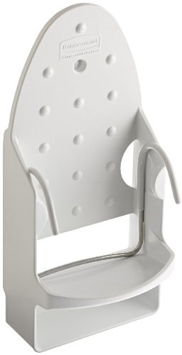 Rubbermaid Commercial Products Ironing Board Organizer and Holder, White, for Convenient Storage in Hotel Guest Rooms