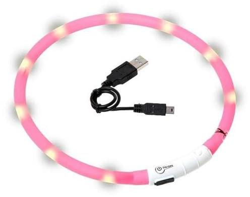 Karlie Visio Light LED Schlauchhalsband L: 20 - 70 cm pink