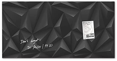 SIGEL GL261 Premium Glass magnetic Board, glossy surface, 91 x 46 cm, easy mounting, Black - Artverum