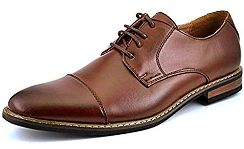 Bruno Marc Moda Italy Prince Men's Classic Modern Oxford Lace Dress Shoes,Size 11 Dark Brown