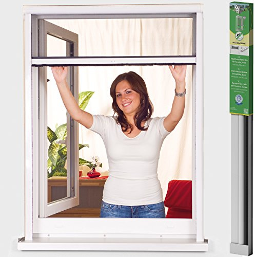easy life Alu Insektenschutz-Rollo greenLINE für Fenster 80 x 130 cm in Weiß Fliegengitter-Rollo Aluminium + Fiberglas kürzbar