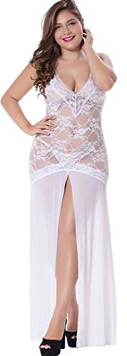 LINGERLOVE Underkläder För Kvinnor Plus Storlek Blommig Spets Babydoll Nattkläder Set