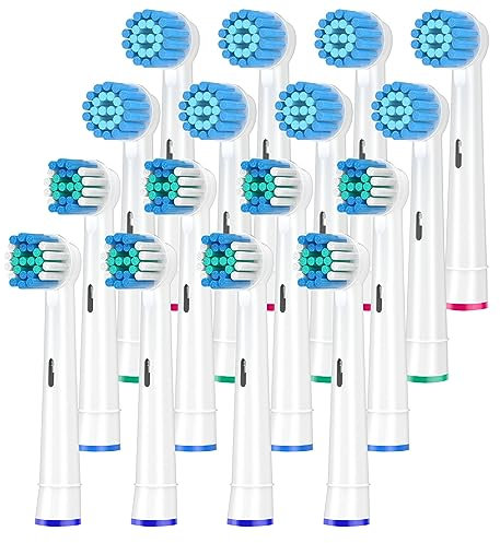 QLEBAO Recambios Cepillos Compatible con Braun Oral B Cepillo Eléctrico,Pack de 8 Precision, 8 Sensitive (16pcs)