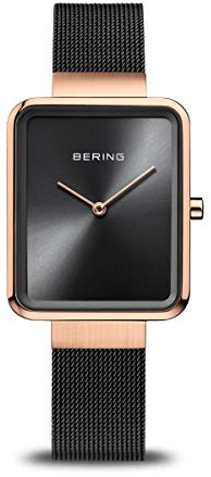 Bering Unisex Quarz Uhr | Armbanduhr 39 mm Edelstahlgehäuse und Zifferblatt | Milanaisearmband | Saphierglas | 5 ATM | 14539