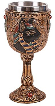 Pacific Giftware Egyptian Royalty Bastet 7oz Wine Goblet with Removable Stainless Steel Insert