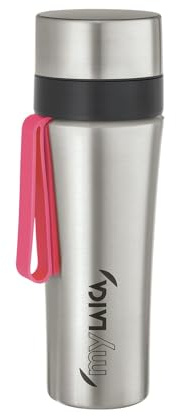 Laica myLAICA Borraccia Filtrante Acqua - 1 Filtro, 0,55L, Acciaio, Fucsia | Filtrazione istantanea FAST DISK, riduce cloro, preserva minerali, chiusura ermetica, acciaio inossidabile, Made in Italy