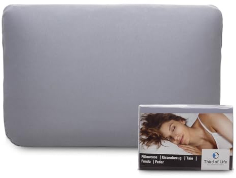 Kissenbezug 60x40 Hellgrau Einzelpack für Kopf-Kissen ELORA und MIZAR | Weiche Baumwolle (Double Jersey), bügelfrei & trocknergeeignet, OEKO-TEX zertifiziert, Kissenhülle 40 x 60 mit Reißverschluss