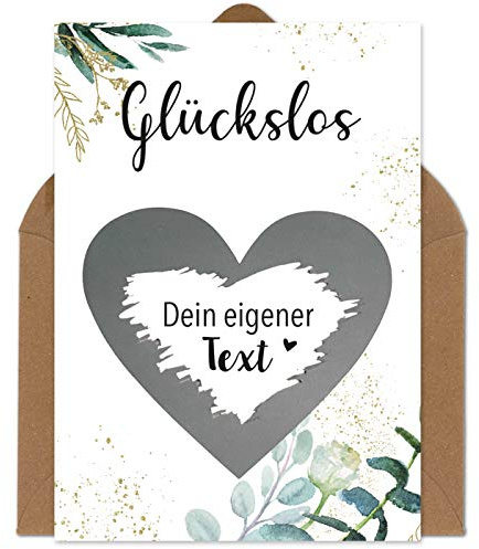 OWLBOOK Rubbelkarte Glückslos zum selber beschriften Karte mit Rubbelherz Silber Geschenke Geschenkideen für Patentante Patin zum Schwangerschaft verkünden