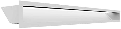 Grille de Ventilation KRATKI AIR | Grille d'air Chaud 9 x 100 cm | Blanc | Grille d'extraction pour Ventilation de cheminée | Prise d'air à Un Angle de 45 degrés | résistant à la surchauffe