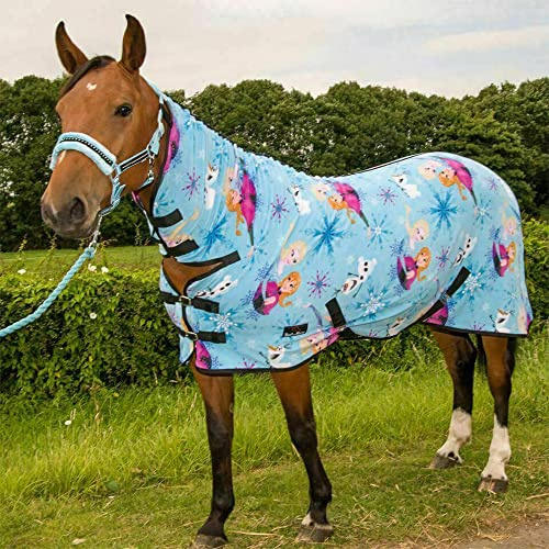 Horse Animated Standard Fleece Rug - Lightweight Breathable Turnout Cooler Travel Rug with Neck - Pony Cob Protective Sheet Blanket for Outdoors Yards and Stable