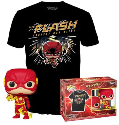 Funko POP! & Tee: DC - The Flash - Medium - DC Comics - T-Shirt, Maglietta - Vestiti con Figura in Vinile da Collezione - Idea Regalo - Giocattoli e Top a Maniche Corte per gli Adulti Uomini e Donne