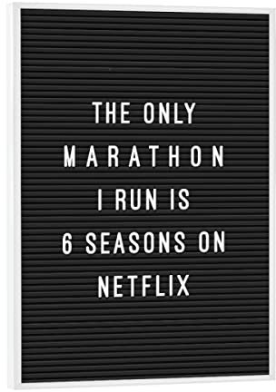 artboxONE Poster mit weißem Rahmen 18x13 cm Typografie Letterboard Netflix Marathon - Bild Letter Board Buchstaben