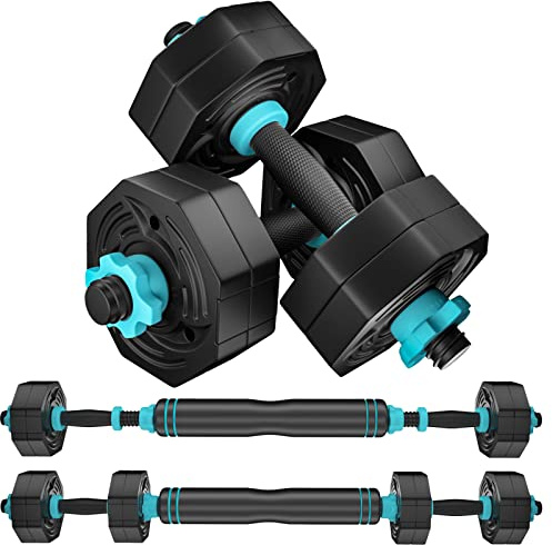 Gewichte Hanteln Set, 9 kg verstellbares ARUNDO Trainingsgerät für Heim-Fitness-Workouts, freie Gewichte, Muskelaufbau, Langhantel-Set für Männer/Frauen