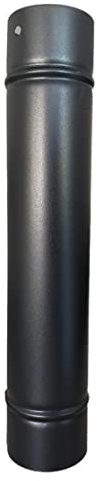 Tubo per Stufa a Legna in Lamiera porcellanata per Canna Fumaria (Tubo da 100H cm - 13 Ø cm, Nero Opaco)
