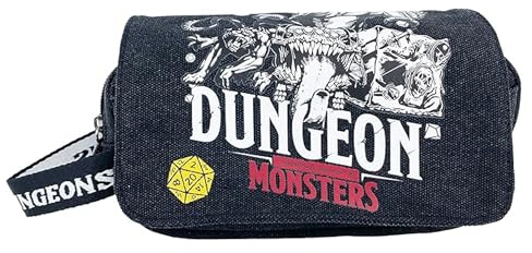 Drachen und Dungeons – Federmäppchen, mit Klappe, Schulmaterial, D&D, Dungeons and Dragons, Schwarz, Unisex, offizielles Produkt (CyP Brands)