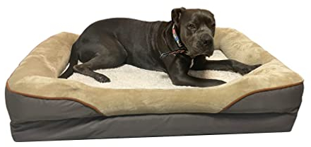Magic Dog Hundebett mit ergonomischer Memory-Foam-Matratze, Flauschiger Bezug aus Plüsch, in Größen erhältlich, Hundekissen für kleine, mittelgroße und große Hunde, waschbarer Bezug, rutschfest