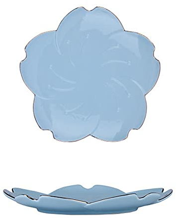 Ensaladera de cerámica de 8.8 pulgadas, platos de cena, platos de postre para pasta, bandejas de servir para aperitivos, cuenco de inmersión, apto para lavavajillas (azul, 8.8 pulgadas)