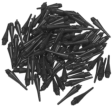 PATIKIL Plastic Dart Tips, 50 Pack 2BA Thread Soft Dart Tips Plastic Tip Soft Tip, Black