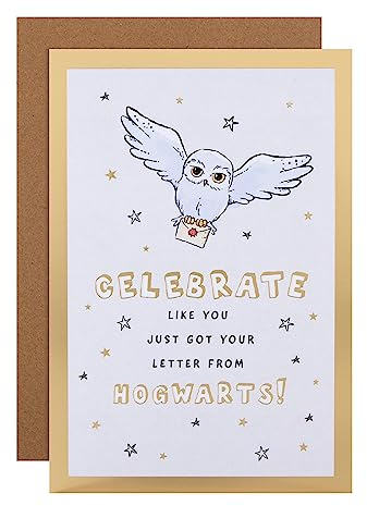 Hallmark Geburtstagskarte – Harry Potter Hedwig Eule & Buchstaben-Design