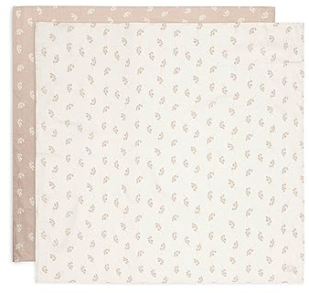 Jollein 535-852-67042 Mulltücher/Swaddle 2er Set Twig rosa/weiß (115x115 cm)