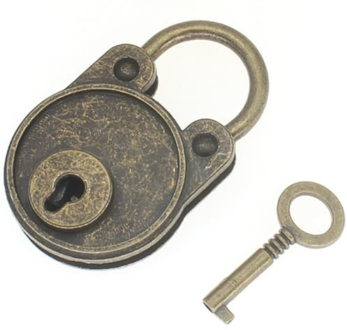 FDXGYH 1 candado vintage de mini oso estilo antiguo pequeño candado de cabeza de oso con llave para cofre del tesoro cuaderno caja de madera [bronce]