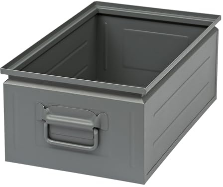 Kaiser + Kraft Stapelkasten aus Stahlblech | Volumen ca 30 l, basaltgrau RAL 7012