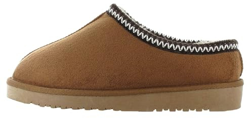 ella Womens Faux Fur Slippers Comfort Memory Foam Sheepskin Slip On Stylish Casual House Shoes (Chestnut, UK Footwear Size System, Adult, Women, Numeric, Medium, 7)