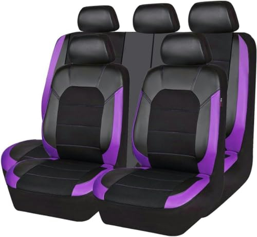 YALLIT Sitzbezüge Auto Autositzbezüge Universal Set für Seat Leon Ibiza Arona Ateca Altea Exeo Ibl Ibx Toledo Auto Zubehör, Lila