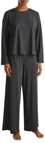 United Colors of Benetton Camiseta G/C M/L 3NYW3M06W Parte Superior del Pijama, Metálico, M Mujer, Metálico., M