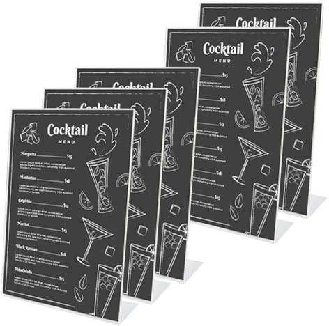 DODUOS 5 Stück Tischaufsteller A4 Aufsteller Din A4, Acryl Aufsteller A4 L-Aufsteller ideal für Restaurants, Fotos, Cafés, Werbeaktionen, Ausstellungen, Büros, Dokumente, Acryl Tischaufsteller